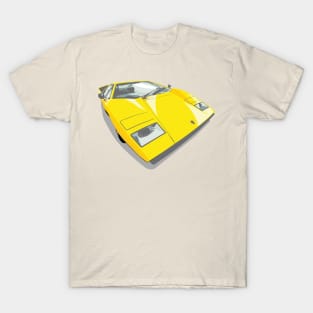 1970s Lamborghini Countach in yellow T-Shirt